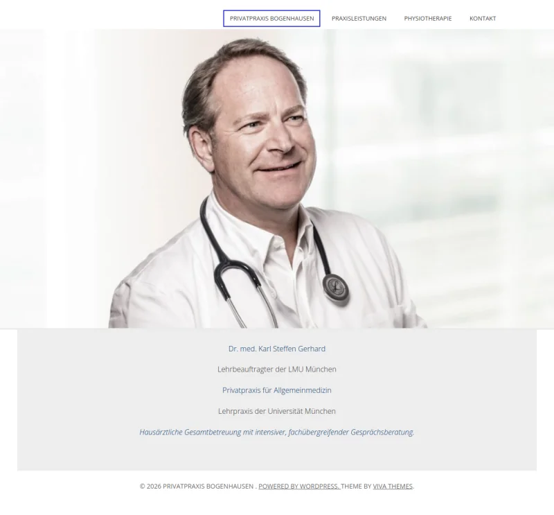 Vorher: bisherige Webseite