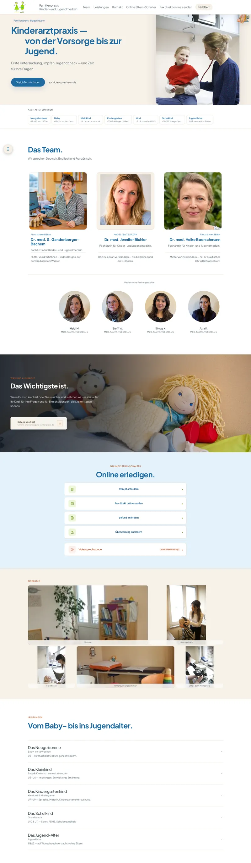 Nachher: neue Webseite der Kinderarztpraxis