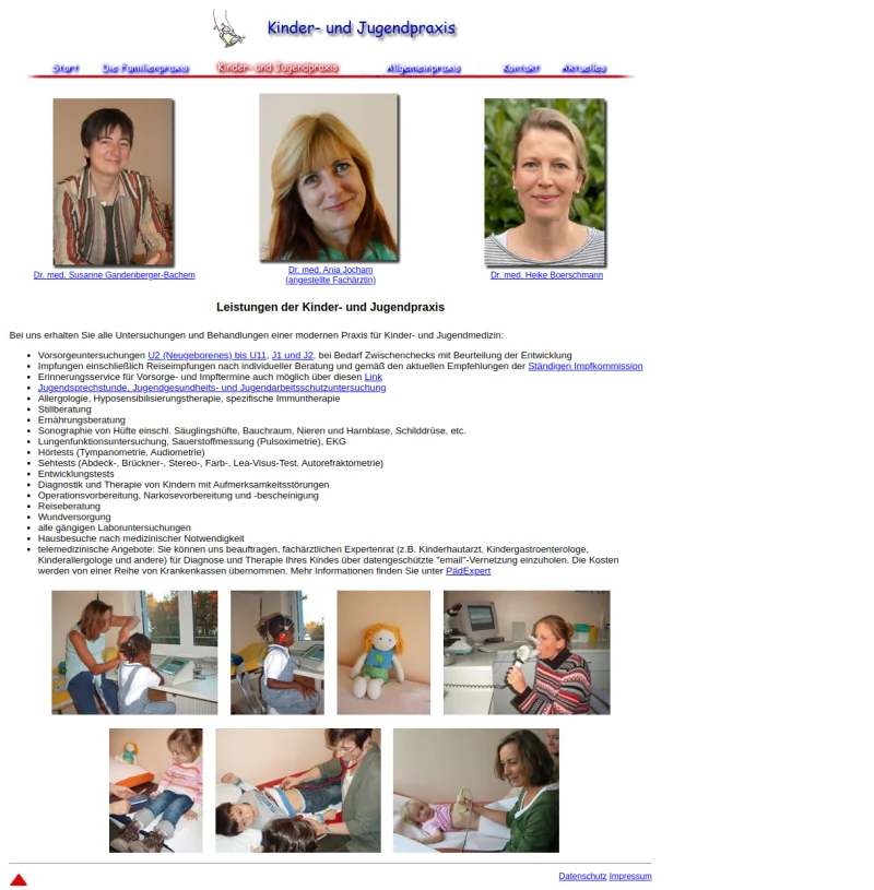 Vorher: bisherige Webseite
